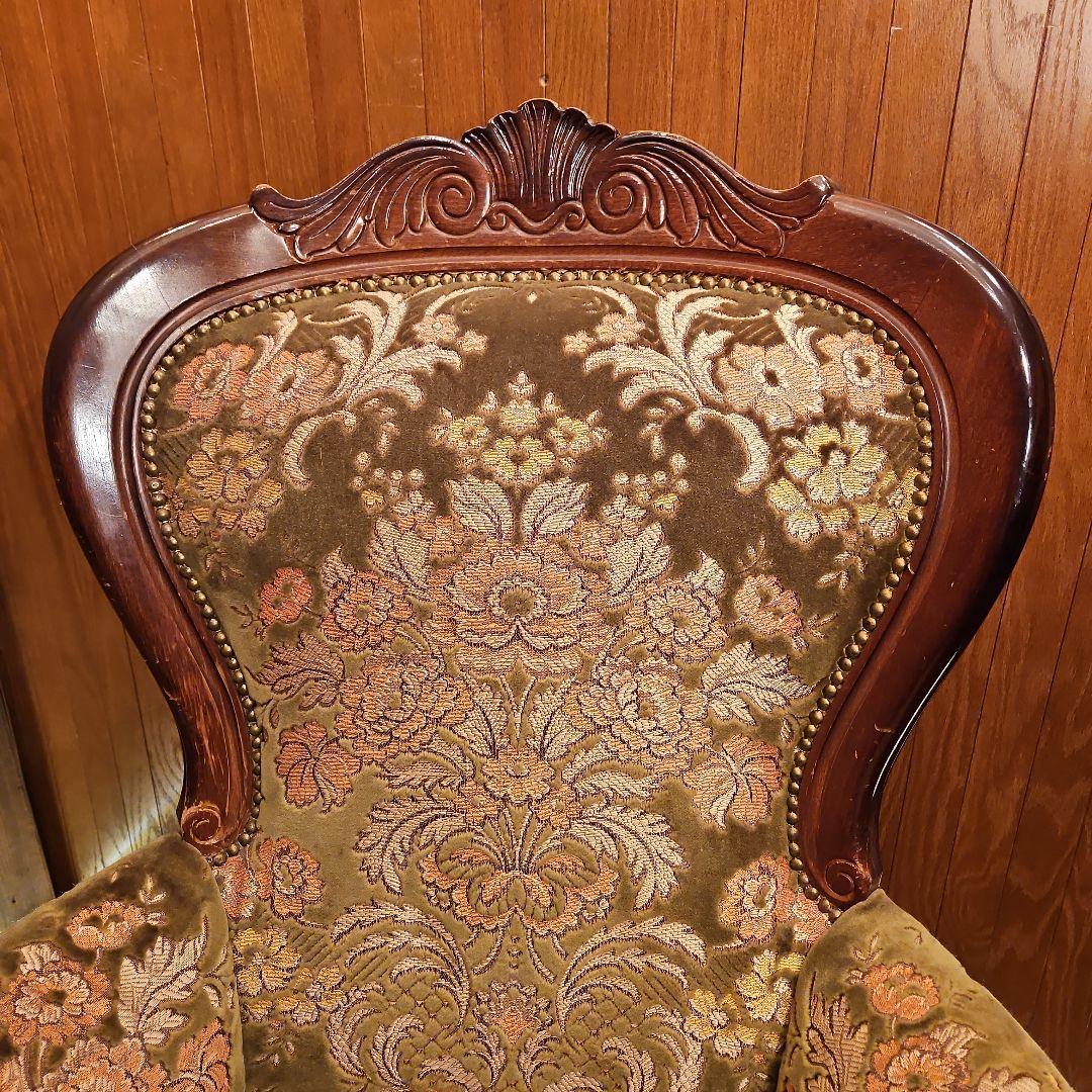 イタリア製 ヴィンテージソファ 金華山織 猫脚ソファ Ｂ パーソナルチェア