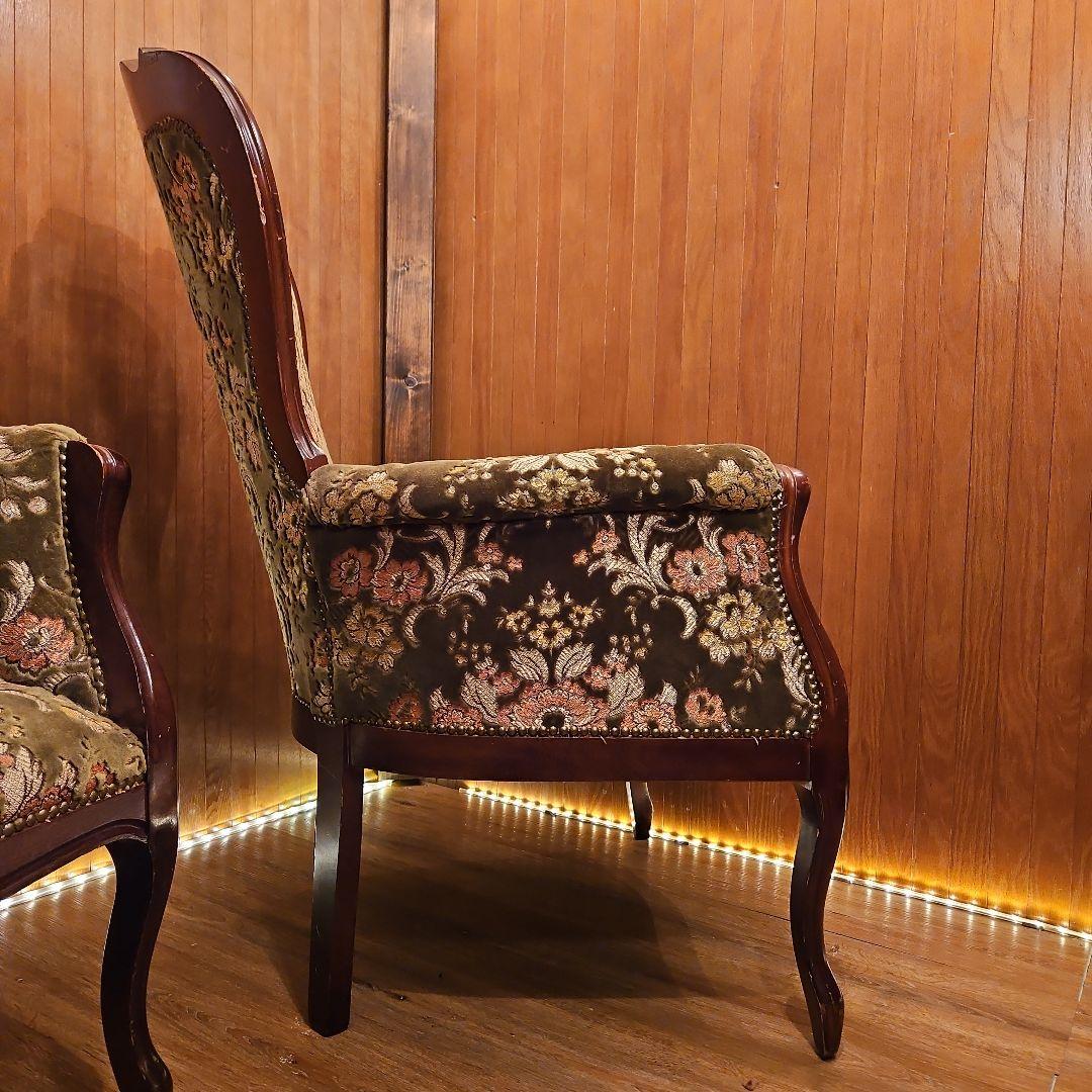 イタリア製 ヴィンテージソファ 金華山織 猫脚ソファ Ｂ パーソナルチェア