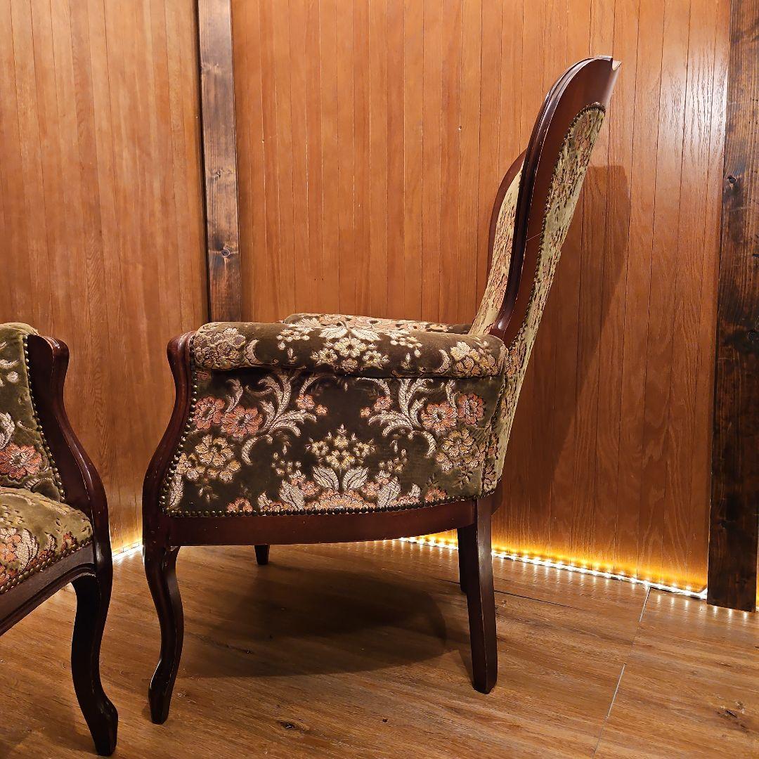 イタリア製 ヴィンテージソファ 金華山織 猫脚ソファ Ｂ パーソナルチェア