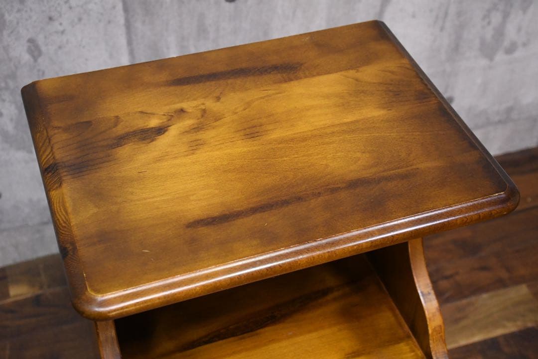 ECK53 オールドカリモク コロニアル 電話台 飾り台 花台 カタカナ表記