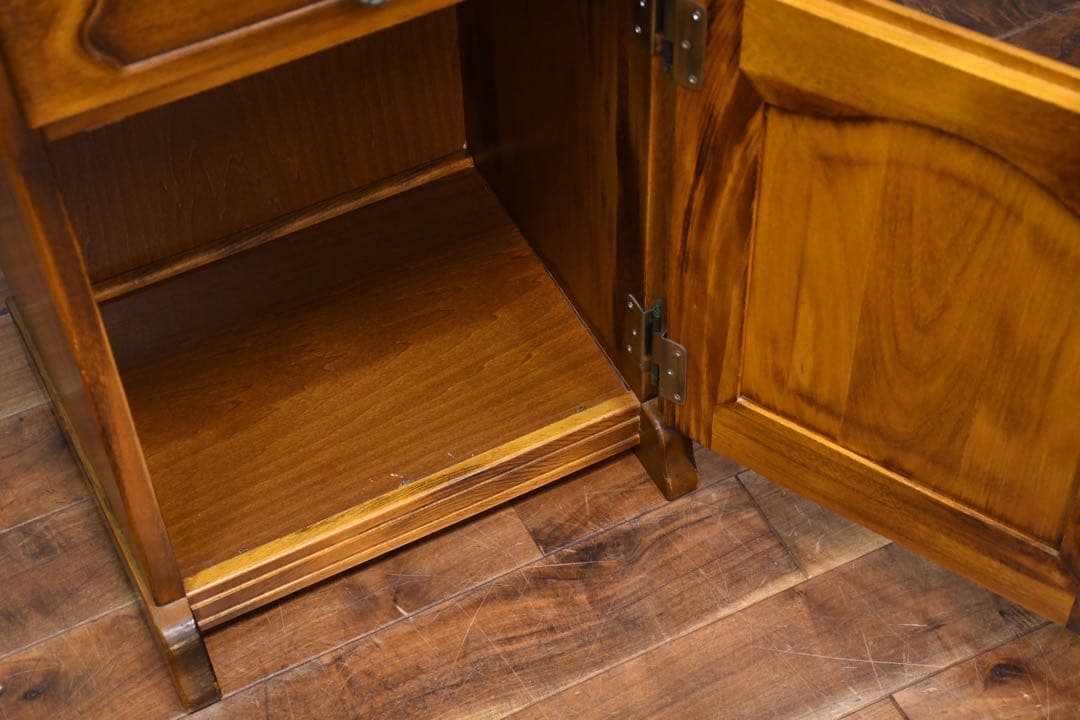 ECK53 オールドカリモク コロニアル 電話台 飾り台 花台 カタカナ表記