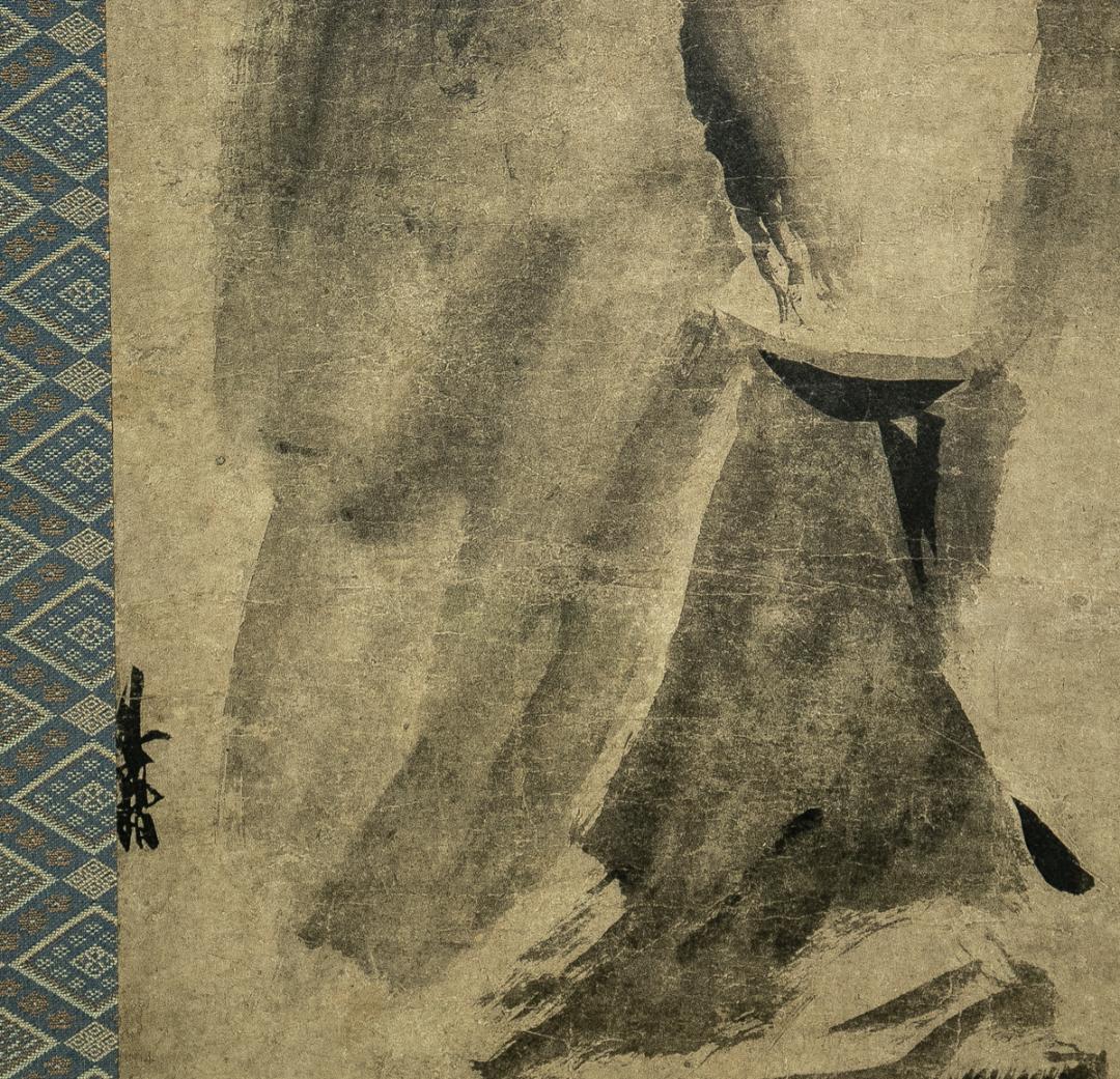 掛軸-1689 宋 梁楷 溌墨仙人図 二玄社 印刷工芸作品 国立故宮博物館