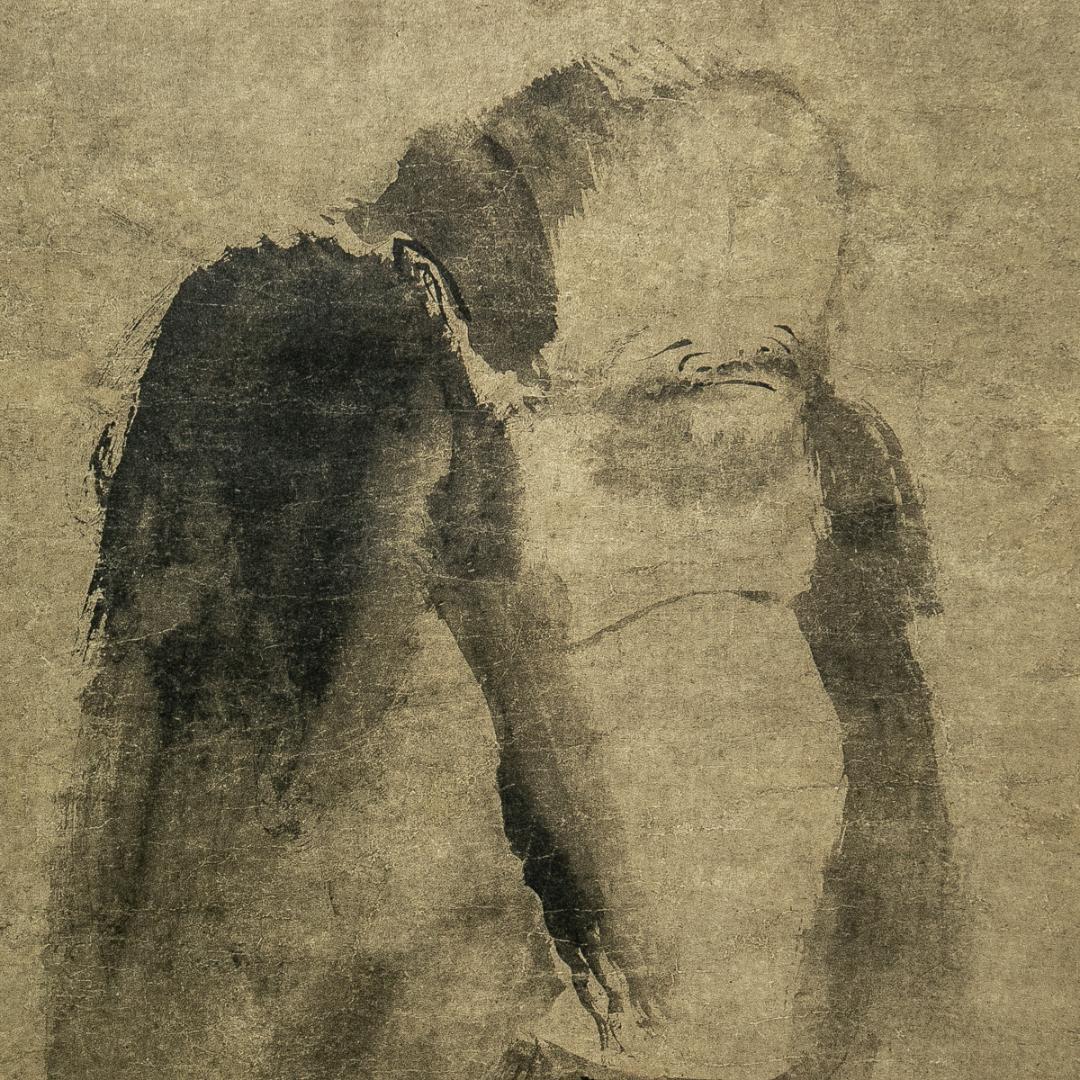 掛軸-1689 宋 梁楷 溌墨仙人図 二玄社 印刷工芸作品 国立故宮博物館