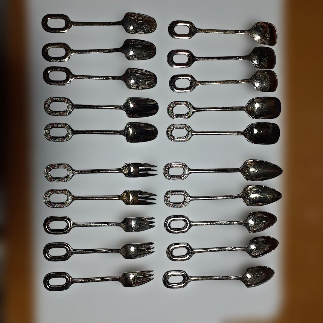 【銀メッキ】スプーン&フォーク計20本 (EP・SS刻印)ウィンザー