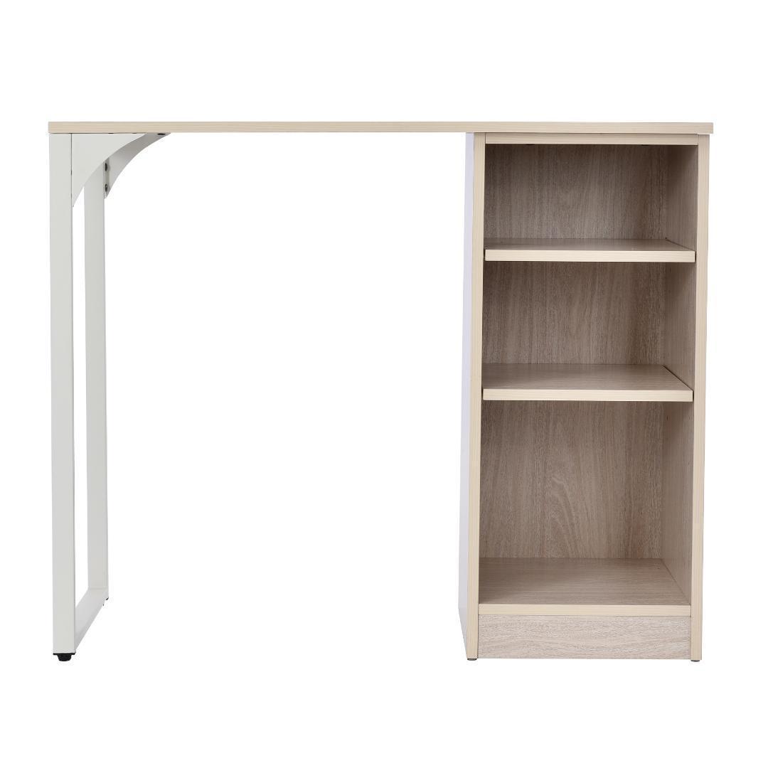 【2個セット】パソコンデスク 3段シェルフ付 オフィスデスク 【ホワイト】