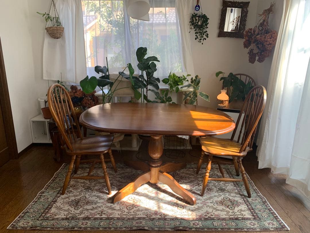 トルコヴィンテージラグ　204×108 くすみピンク　キャラメルベージュ　トルコ