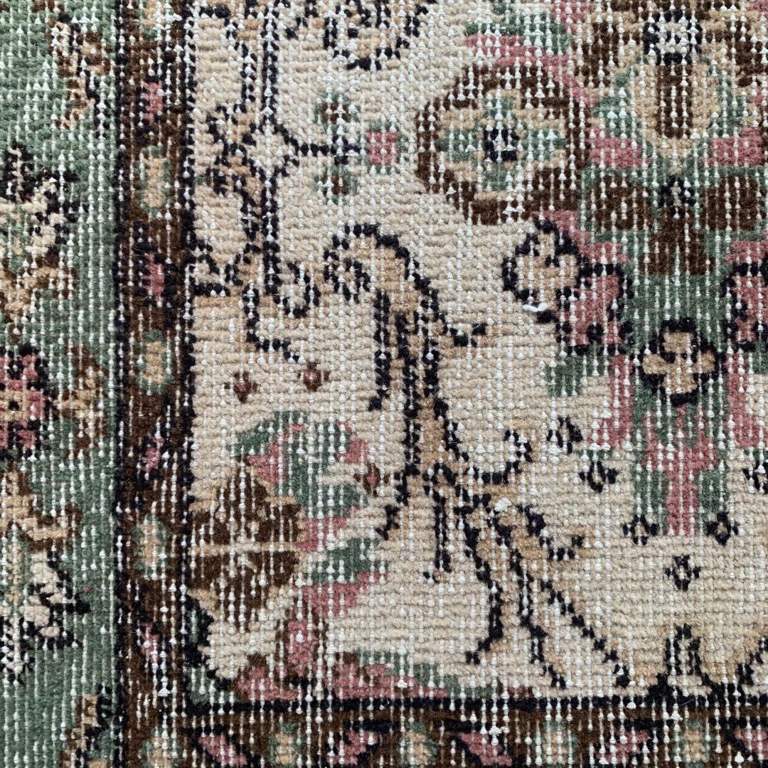 トルコヴィンテージラグ　204×108 くすみピンク　キャラメルベージュ　トルコ