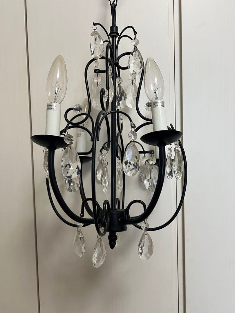 【照明器具】ブラック シャンデリア（電球付）