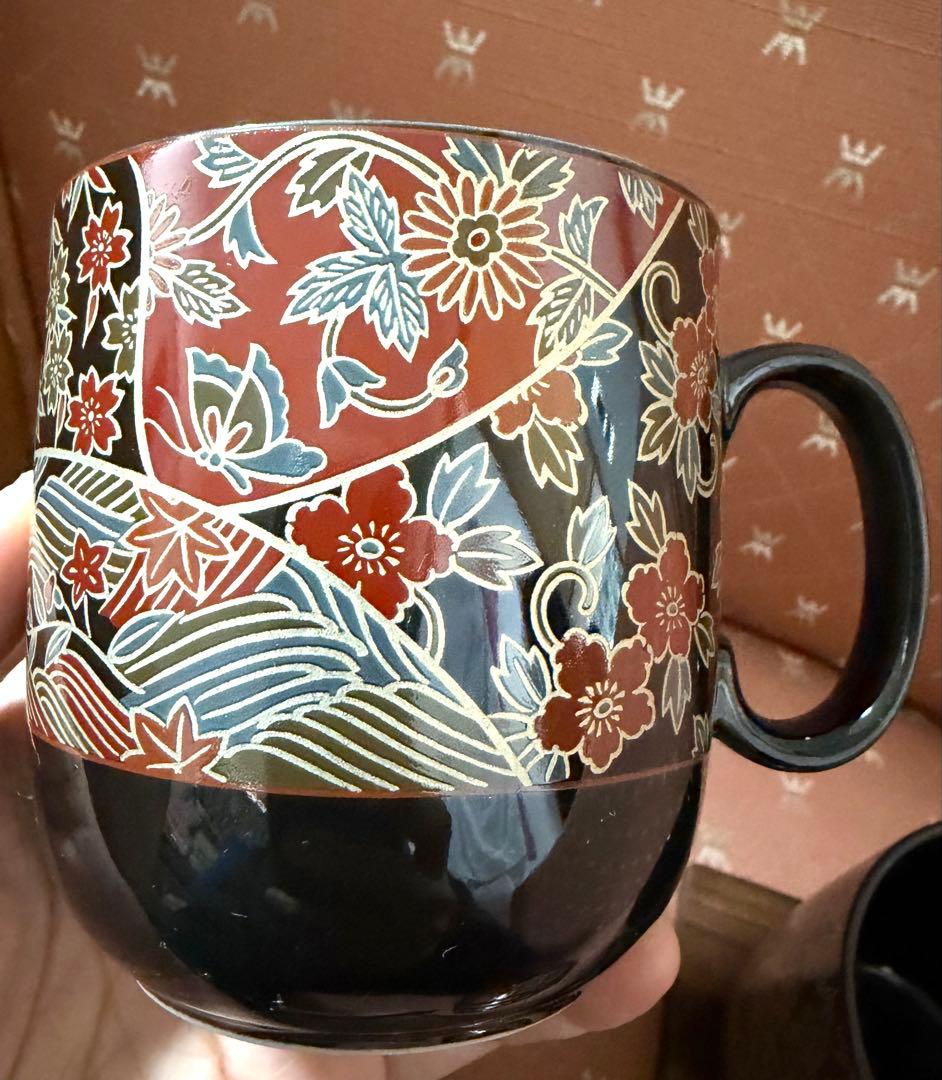 美濃焼】謙山窯 金彩 蓋付 スプーン付 台付 茶碗蒸し碗 3客セット