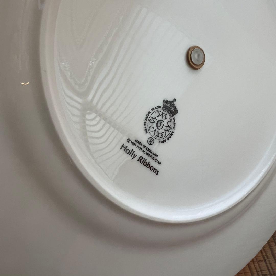  WORCESTER Holly Ribbons 二段ケーキスタンド