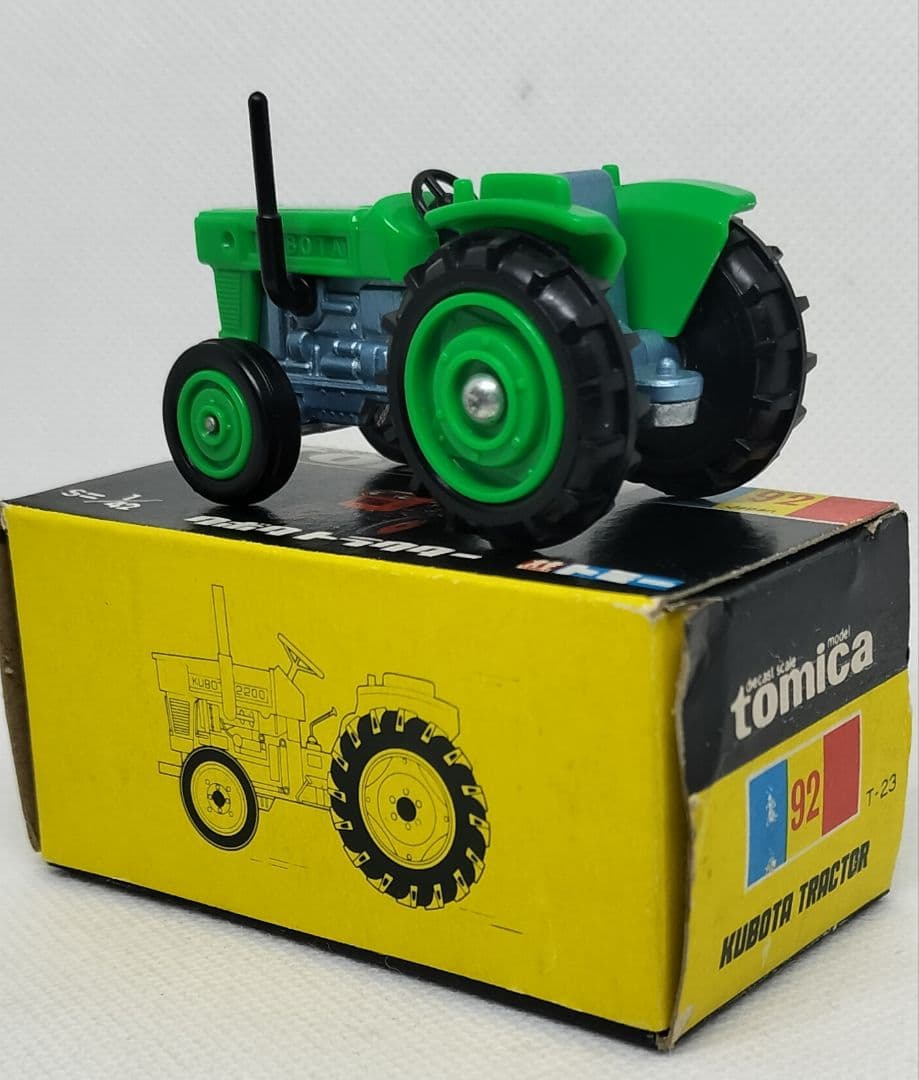 《黒箱トミカ92-1-9》クボタトラクター【北米輸出用】レア未使用美品箱フタ痛み