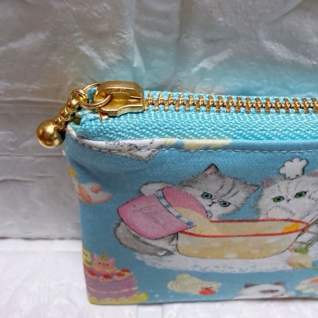 ミニポーチ フラットポーチ ハンドメイド ユキエモン クックキャッツ