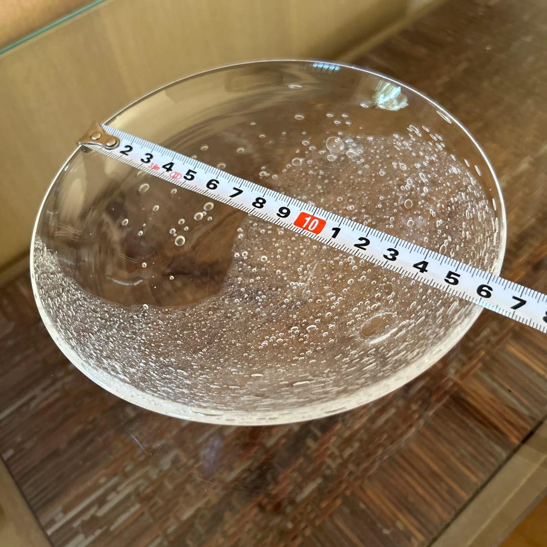 新品◆108荒川尚也　気泡　アワガラス平鉢M 16.0cm 2枚　宙吹きガラス