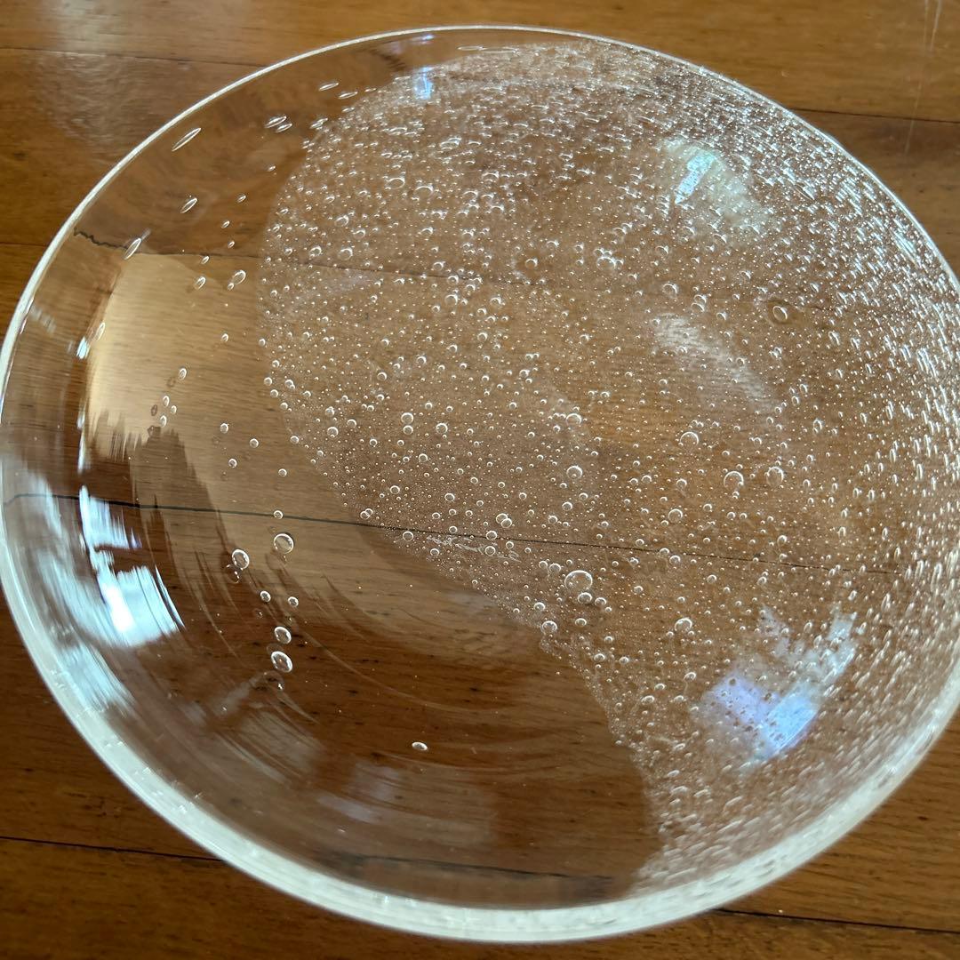 新品◆108荒川尚也　気泡　アワガラス平鉢M 16.0cm 2枚　宙吹きガラス