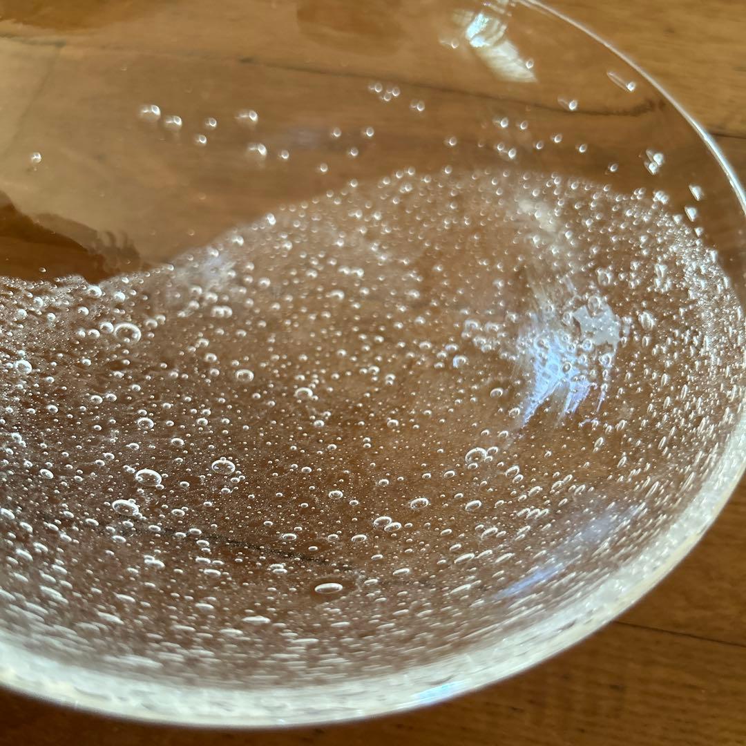 新品◆108荒川尚也　気泡　アワガラス平鉢M 16.0cm 2枚　宙吹きガラス