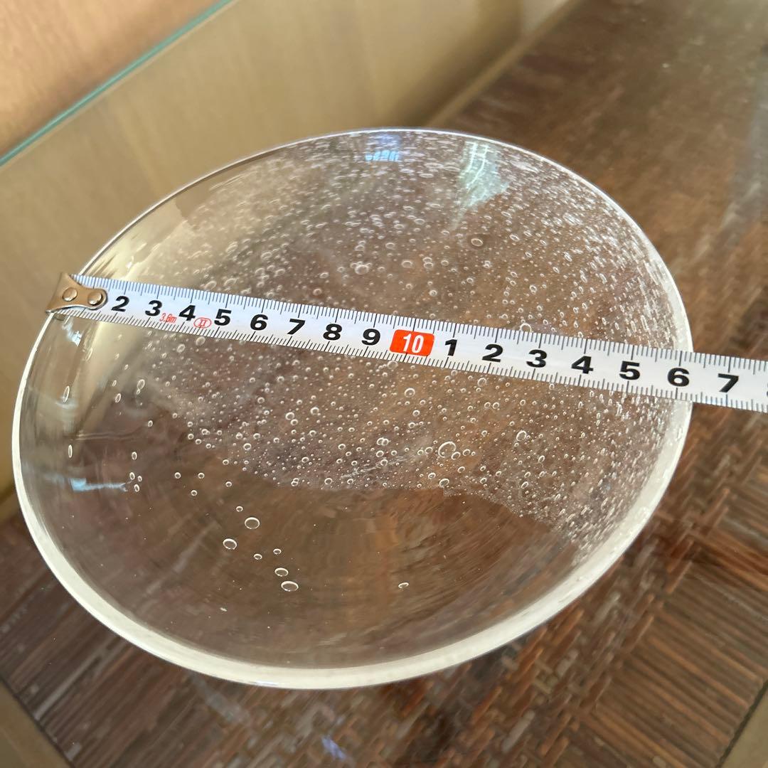 新品◆108荒川尚也　気泡　アワガラス平鉢M 16.0cm 2枚　宙吹きガラス