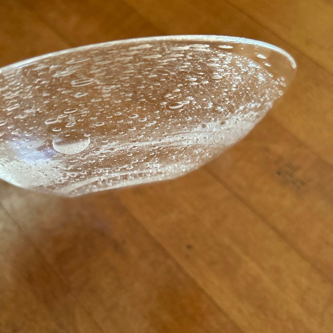 新品◆108荒川尚也　気泡　アワガラス平鉢M 16.0cm 2枚　宙吹きガラス