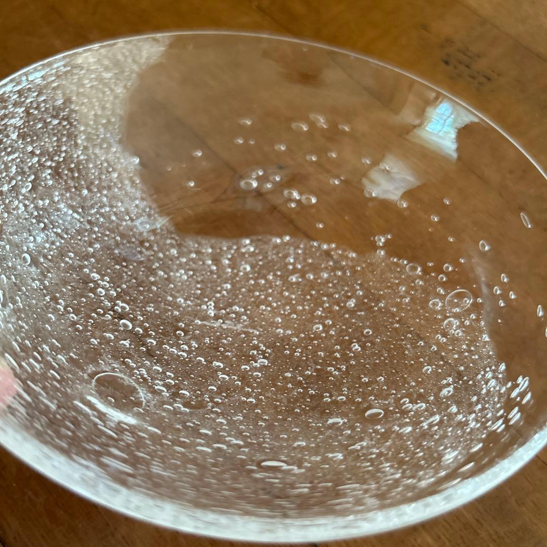 新品◆108荒川尚也　気泡　アワガラス平鉢M 16.0cm 2枚　宙吹きガラス