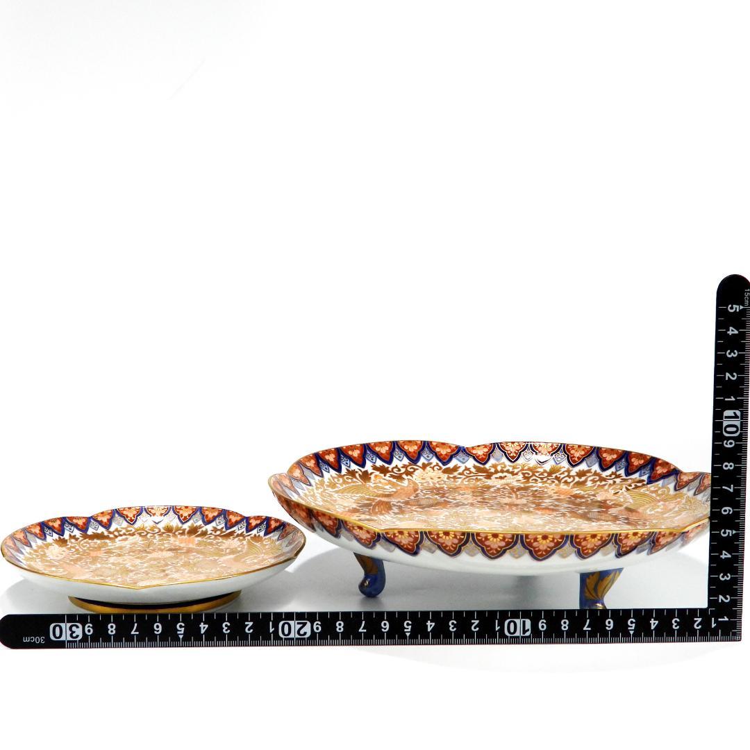 豪華絢爛 其泉作 色絵金彩鳳凰文 三足 盛皿 取皿 1