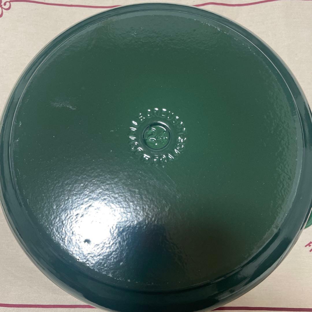 《廃盤希少》ルクルーゼ 24cm 希少 カクタスグリーン ココットロンド