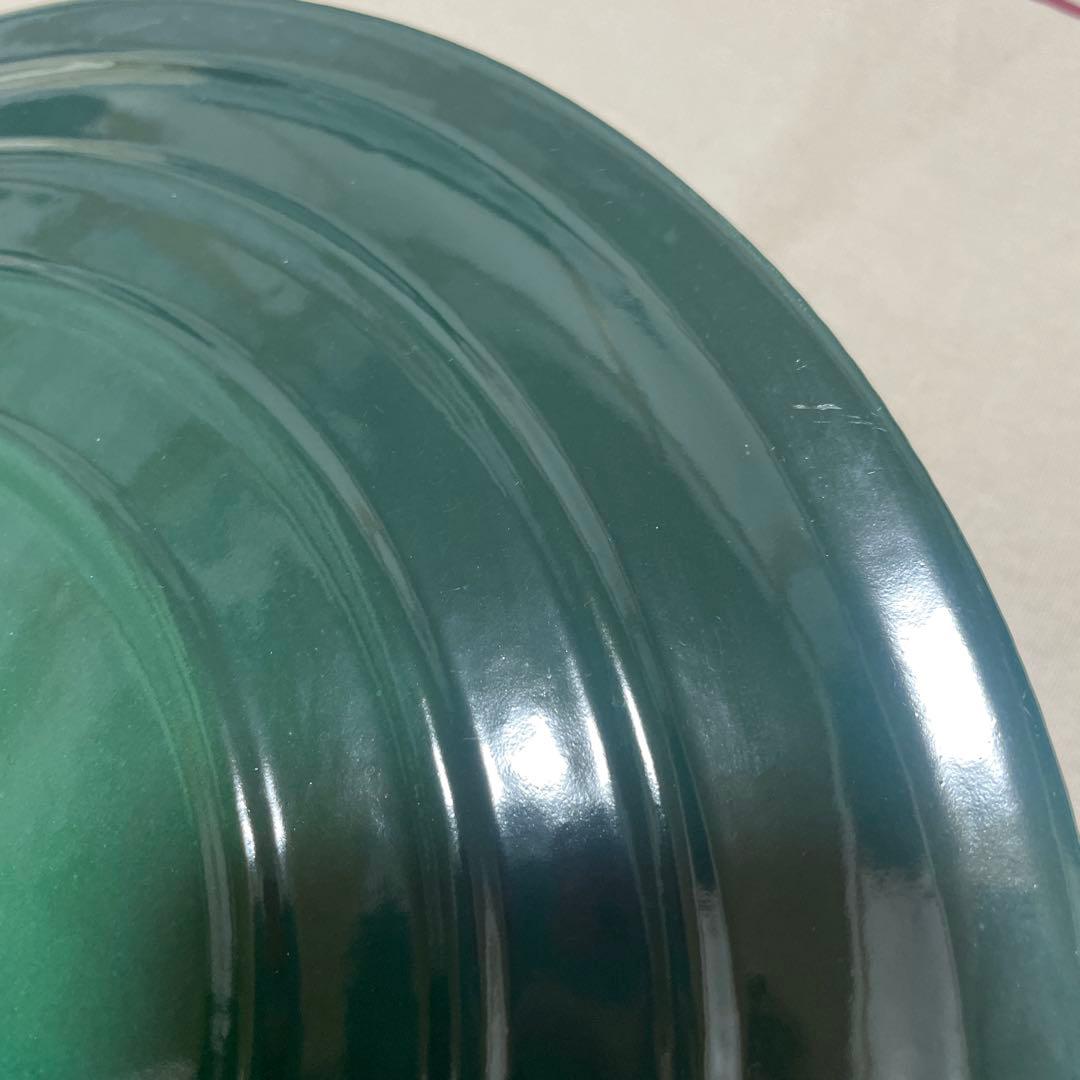 《廃盤希少》ルクルーゼ 24cm 希少 カクタスグリーン ココットロンド