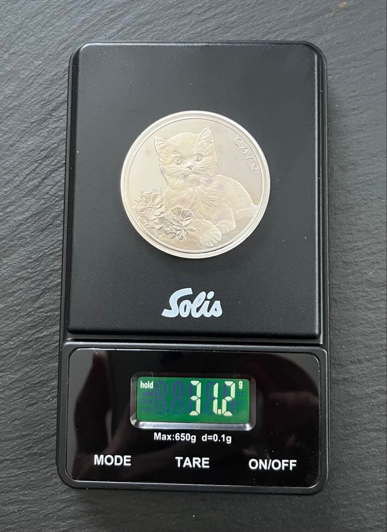 新品•未使用】フィジー 2022年 『愛らしい猫』1オンス銀貨 ケース入り