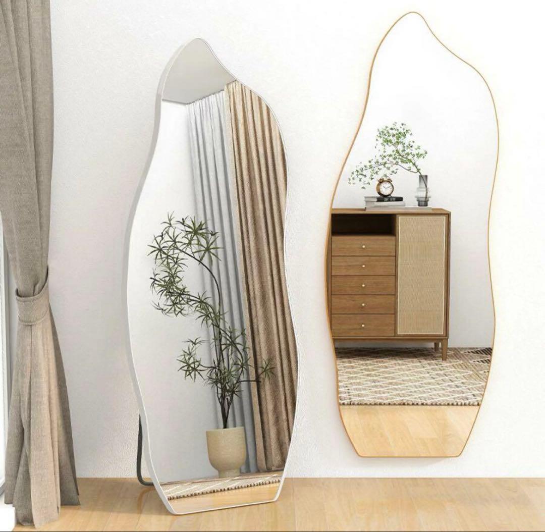 スタンドミラー　全身鏡　ウェーブミラー　韓国