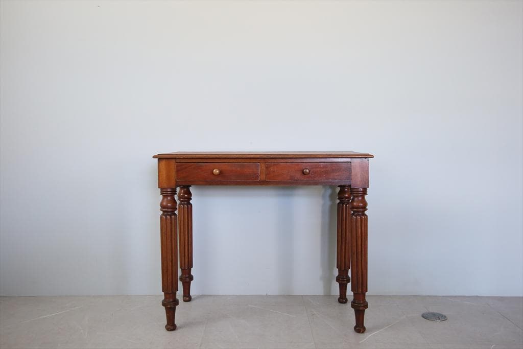 英国アンティーク古木デスク/作業台/勉強机/木製テーブル/オフィス(89-244