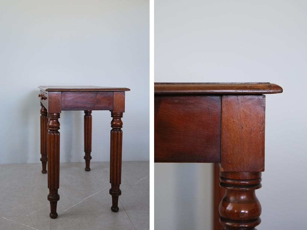 英国アンティーク古木デスク/作業台/勉強机/木製テーブル/オフィス(89-244