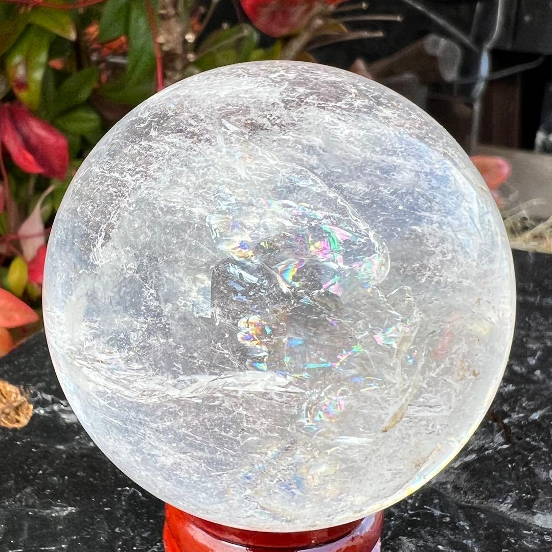 ✨透明度とレインボーの共演✨レインボー ヒマラヤ水晶 水晶 丸玉 天然石 原石