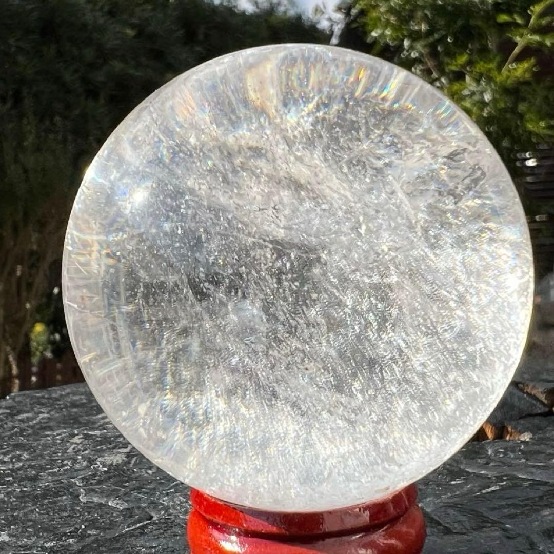 ✨透明度とレインボーの共演✨レインボー ヒマラヤ水晶 水晶 丸玉 天然石 原石