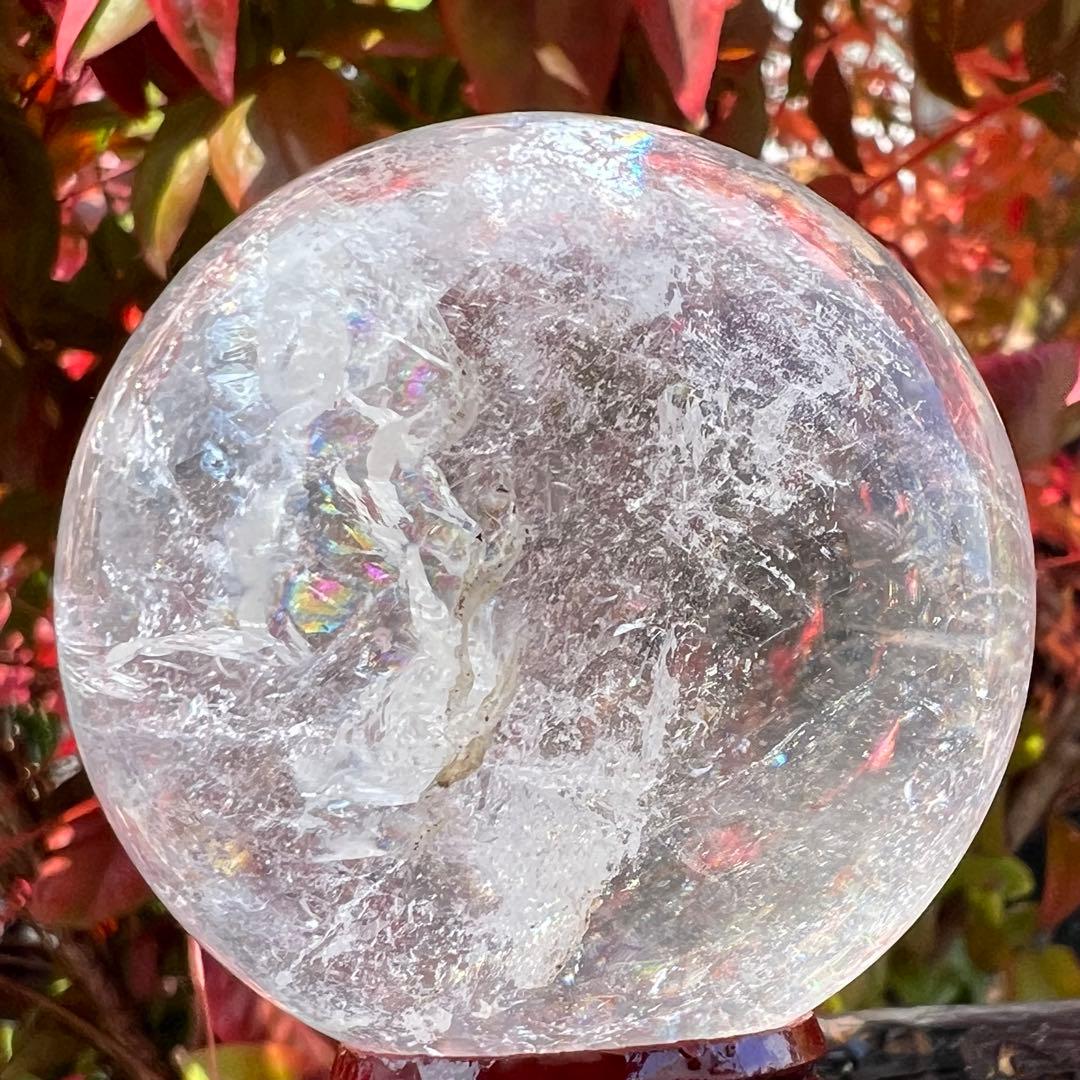 ✨透明度とレインボーの共演✨レインボー ヒマラヤ水晶 水晶 丸玉 天然石 原石