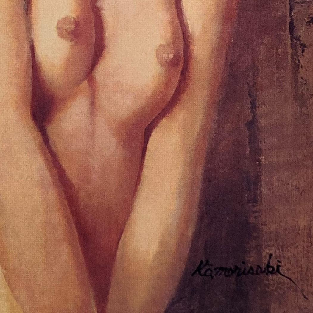 森崎幸、【裸女】、希少な画集より、新品額装付、マット額装付き