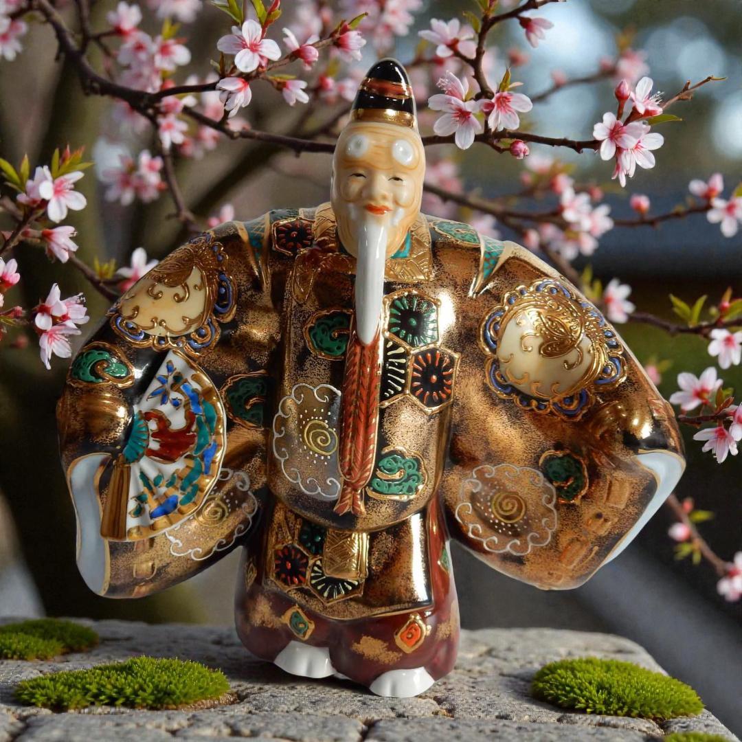 九谷焼 長峰作 翁 縁起物 翁人形 置物 - メルカリ