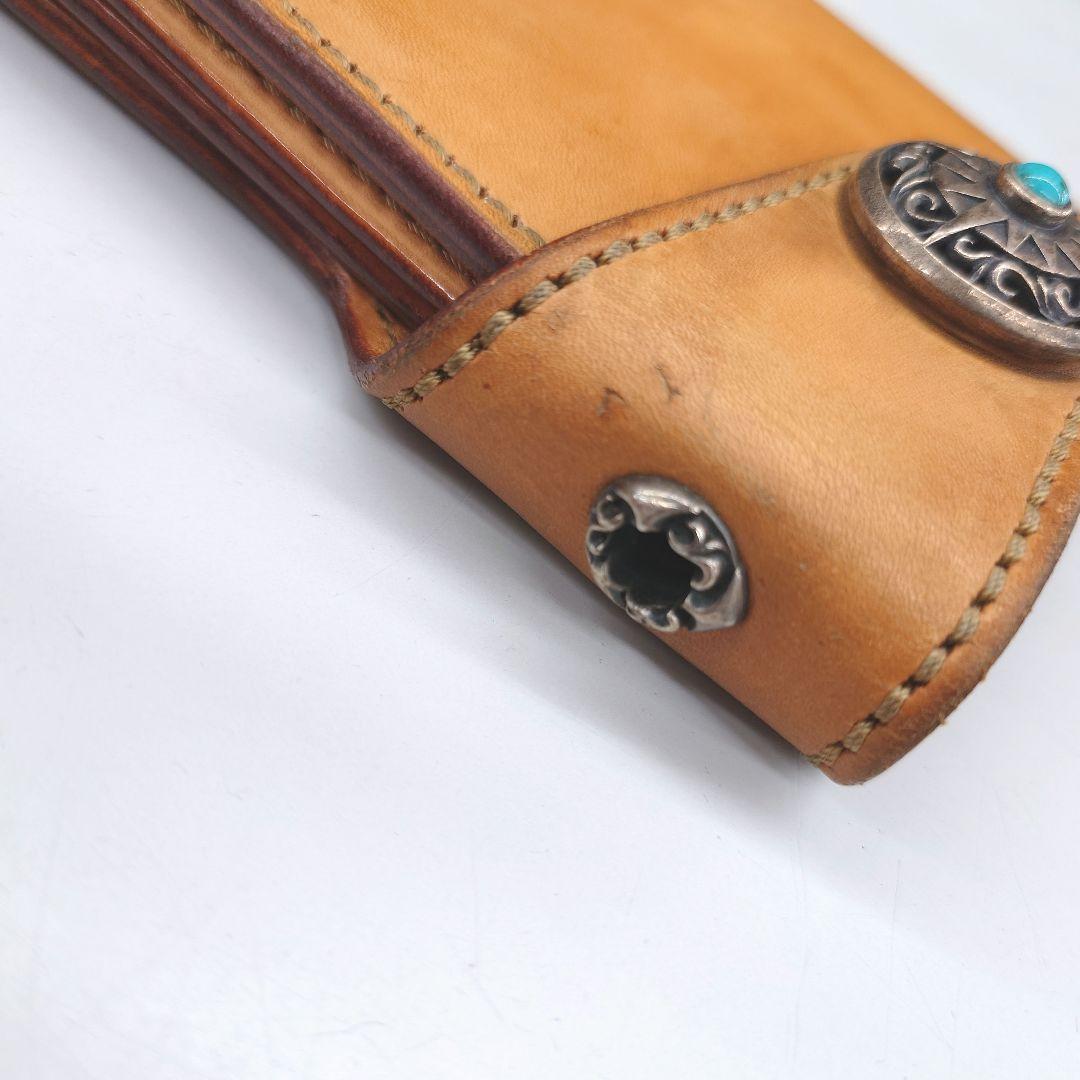 SAAD レザーウォレット 長財布 コンチョ ターコイズ - メルカリ