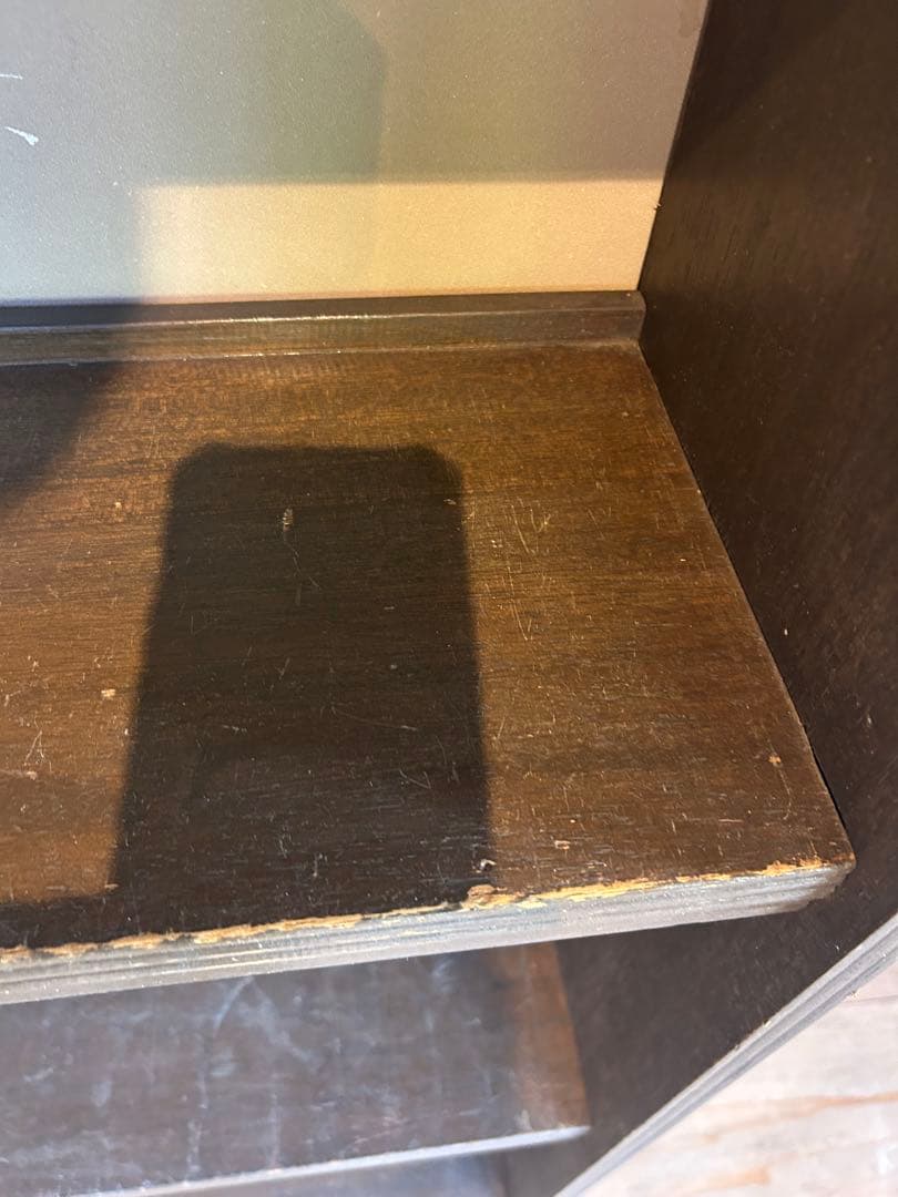 アンティーク木製ダークブラウン5段本棚