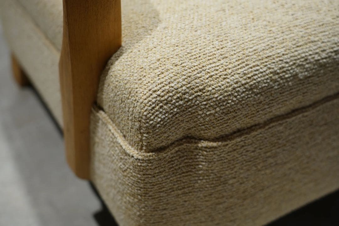 大正時代　1人掛けソファ　アンティークチェア　ブリッジアーム　栗材