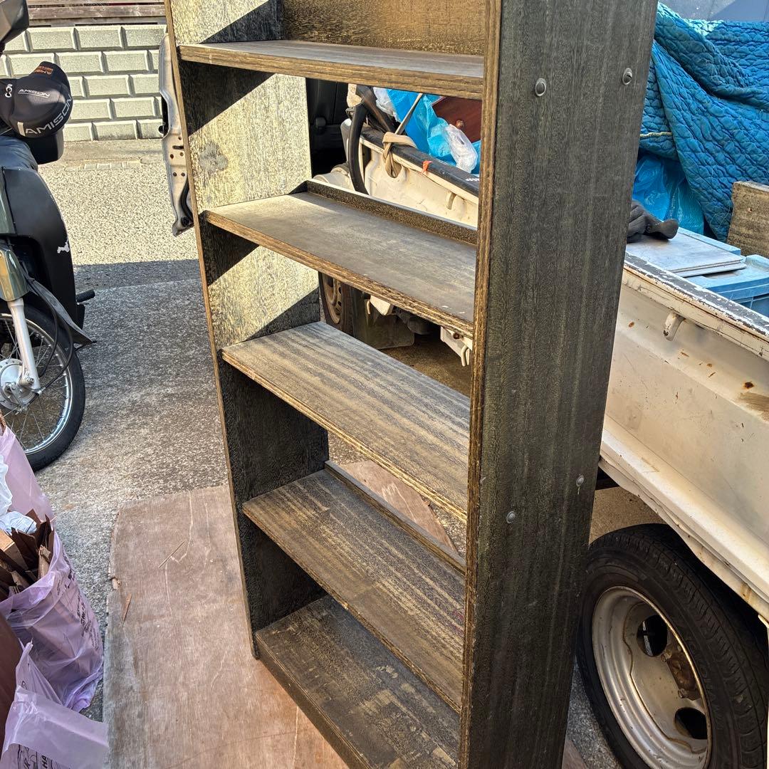 ビンテージ ヴィンテージレトロ　書棚　本棚　シェルフ　古家具　古道具マイナスネジ