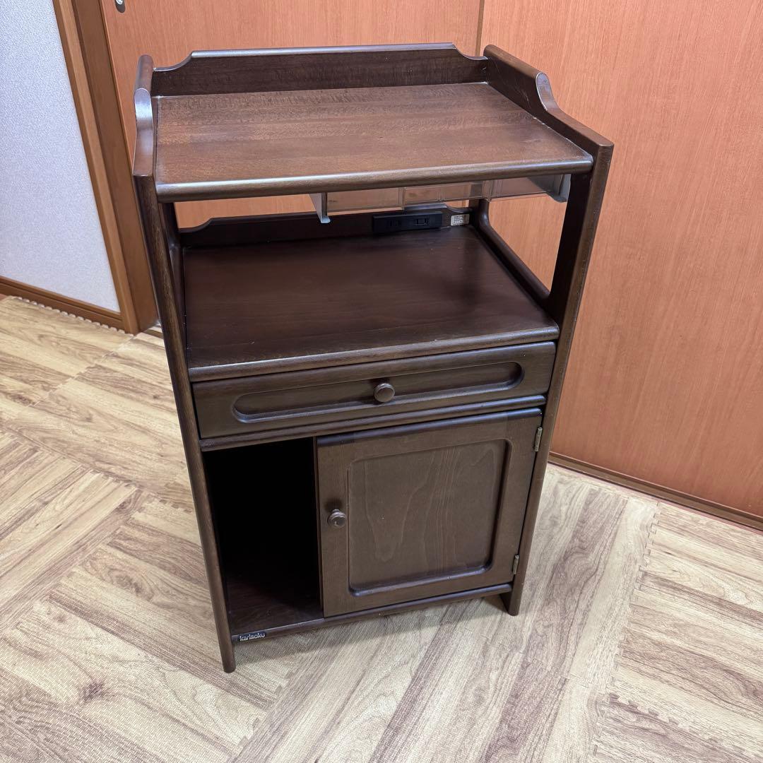 karimoku カリモク 電話台 コンセント付 キャビネット オールドカリモク