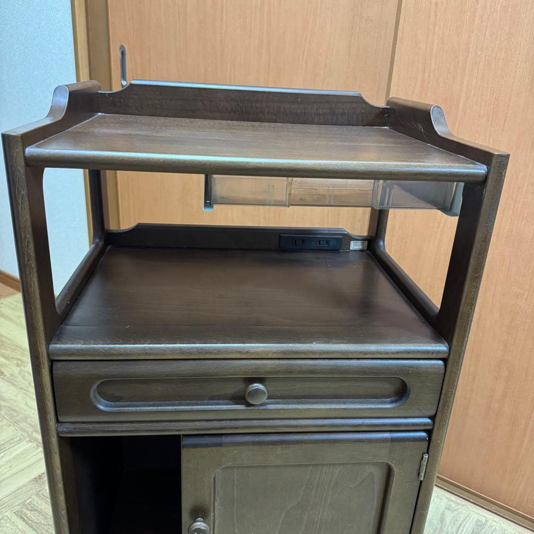 karimoku カリモク 電話台 コンセント付 キャビネット オールドカリモク
