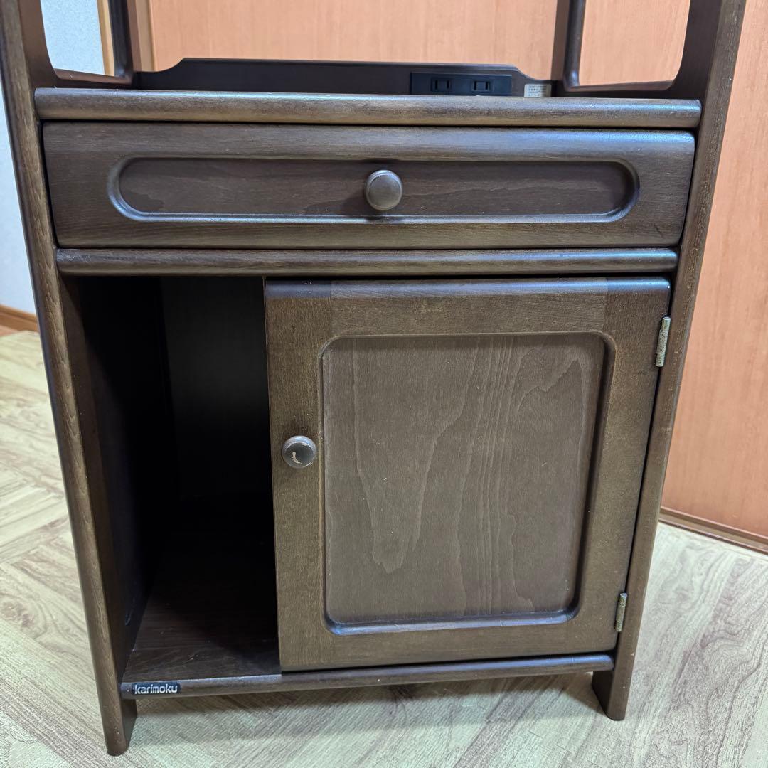 karimoku カリモク 電話台 コンセント付 キャビネット オールドカリモク