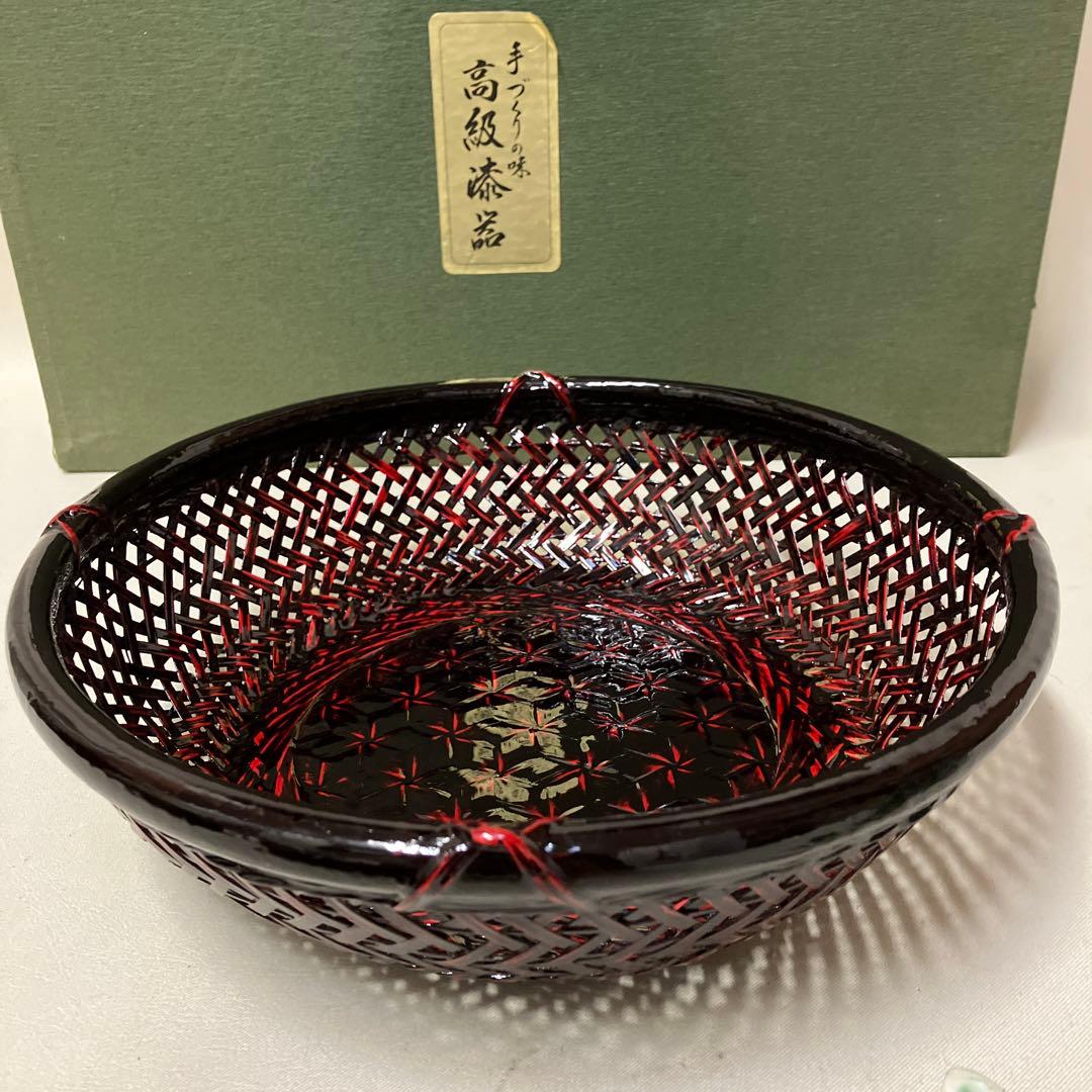 新品 らんたい漆器 竹籠、茶托、おしぼり置き 11点 竹細工 伝統工芸品