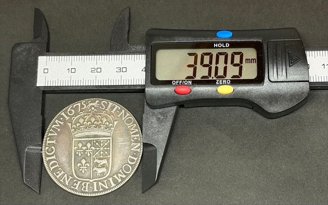 1675年 フランス ルイ14世 大型銀貨 39mm 27.74g 美麗トーン