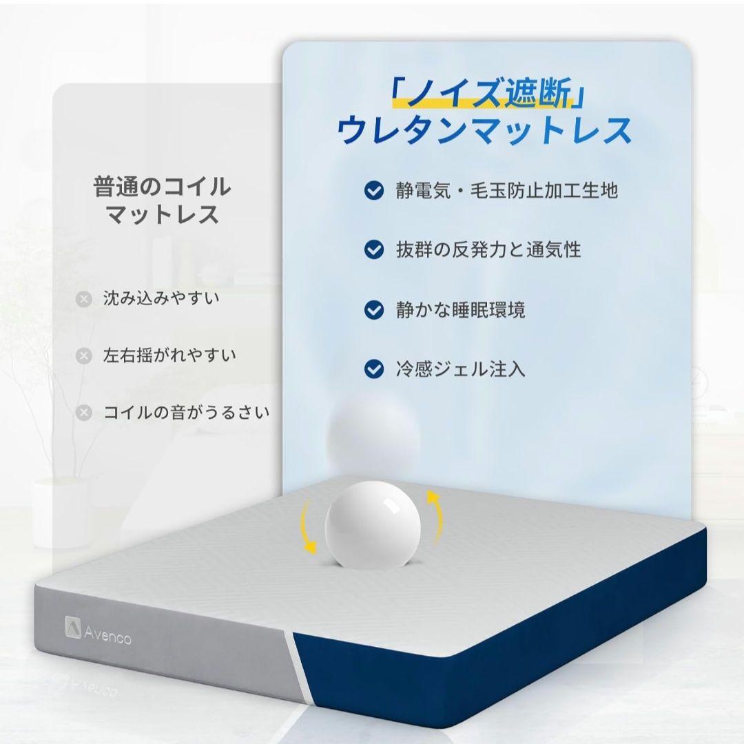 ​【至福の寝心地】ダブルマットレス 20cm厚 高密度ウレタン 吸湿脱臭 竹炭入