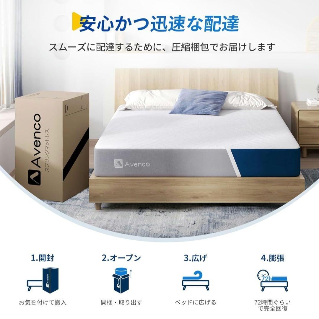 ​【至福の寝心地】ダブルマットレス 20cm厚 高密度ウレタン 吸湿脱臭 竹炭入