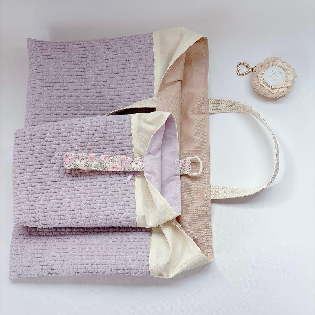 ゆき※引っ越しのため断捨離中様 レッスンバッグ 上履き袋 ヌビ キルト