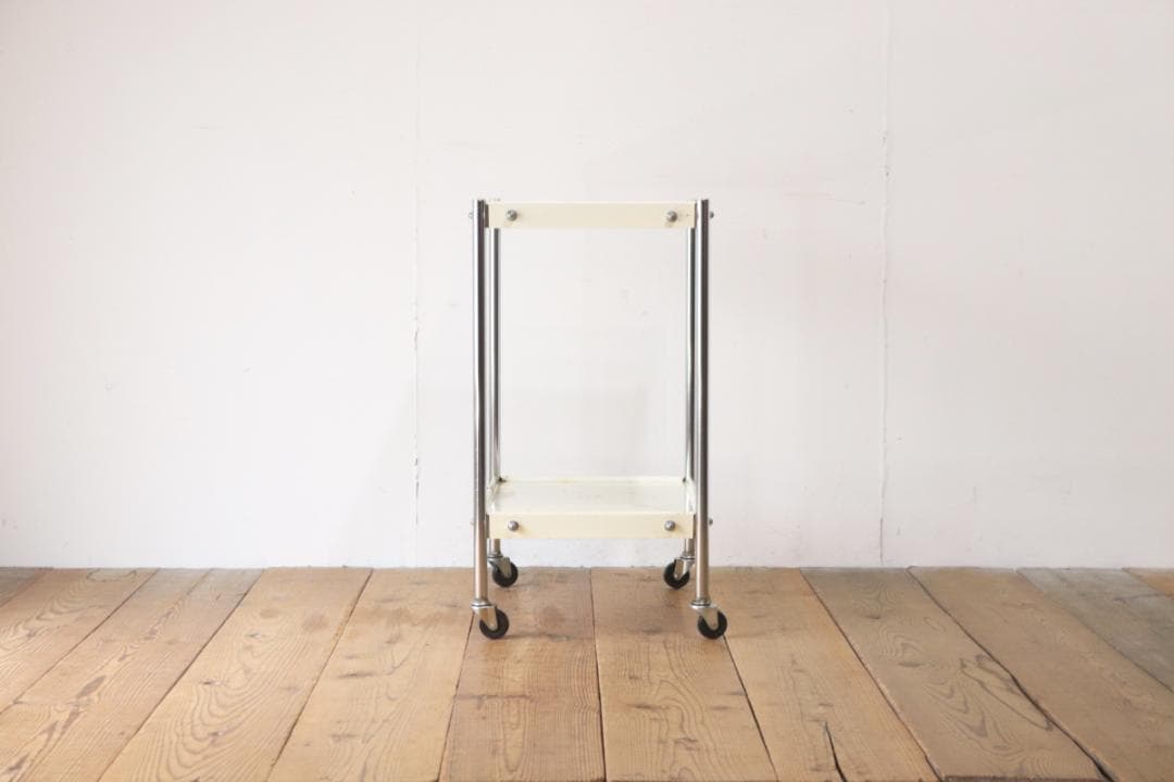 ヴィンテージ ワゴン キッチン トローリー 収納 キャスター スチール 1