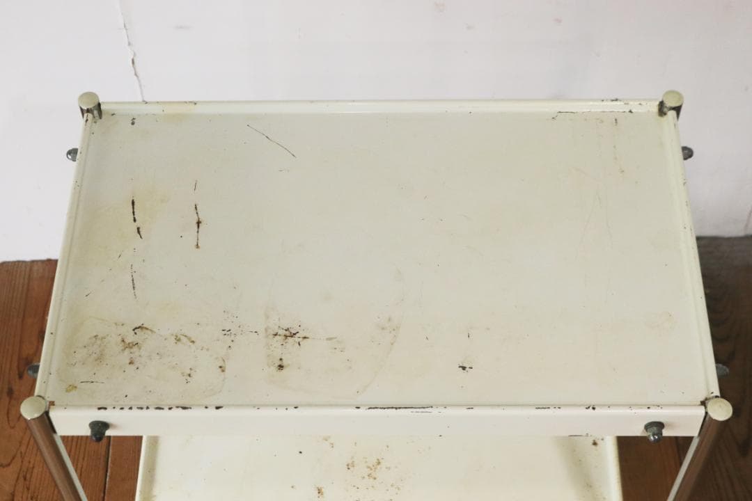 ヴィンテージ ワゴン キッチン トローリー 収納 キャスター スチール 1