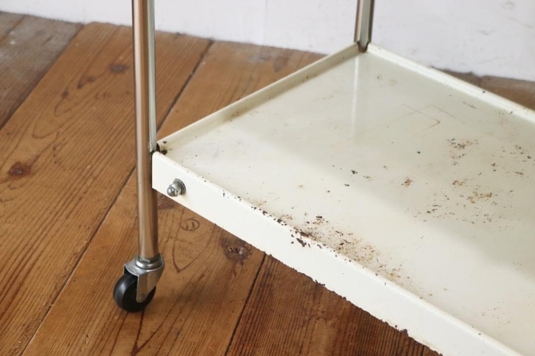 ヴィンテージ ワゴン キッチン トローリー 収納 キャスター スチール 1