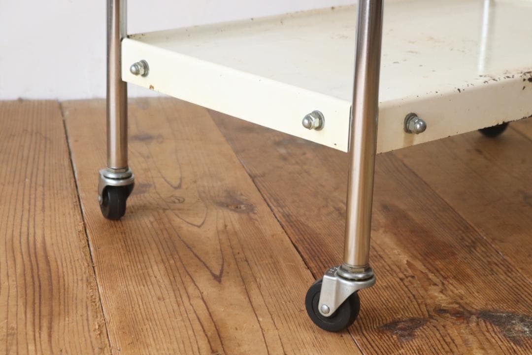 ヴィンテージ ワゴン キッチン トローリー 収納 キャスター スチール 1